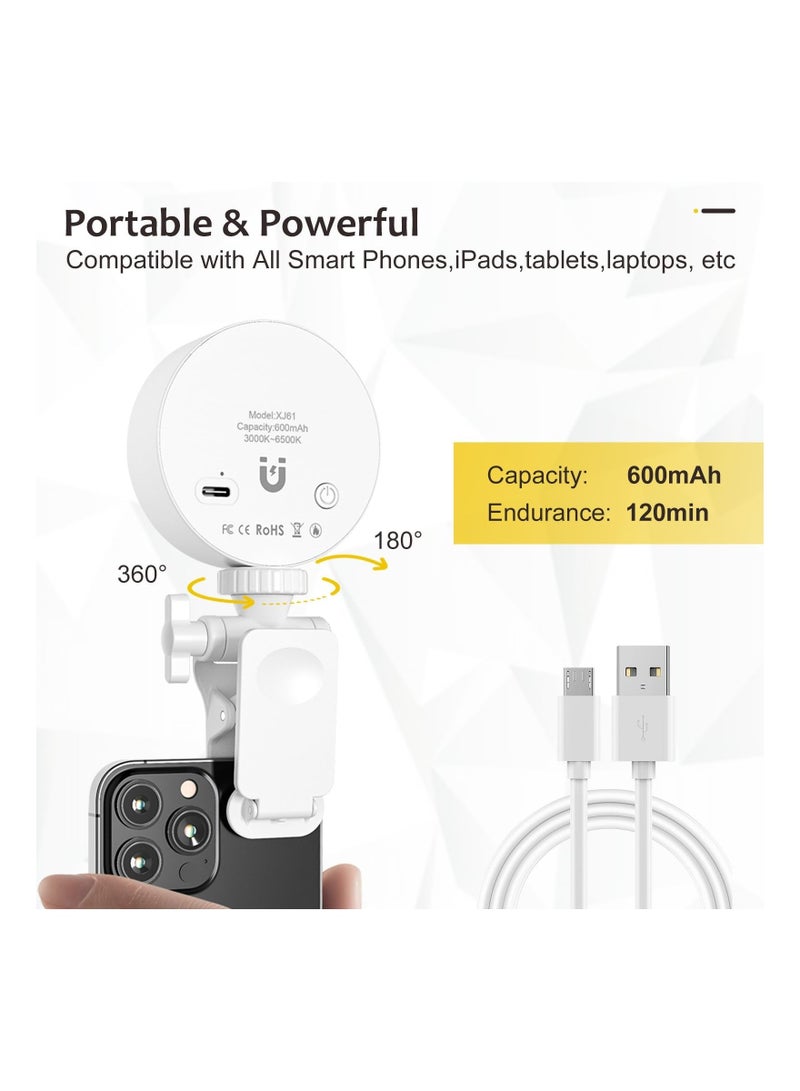 Captaintech Clip On Selfie Light, 360° Rotation, Rechargeable, Adjustable Light Modes, for Phone, Laptop, Monitor Ideal for Video Conference Lighting, Fit for Makeup TikTok Camera Webcam Live Stream - Image 3