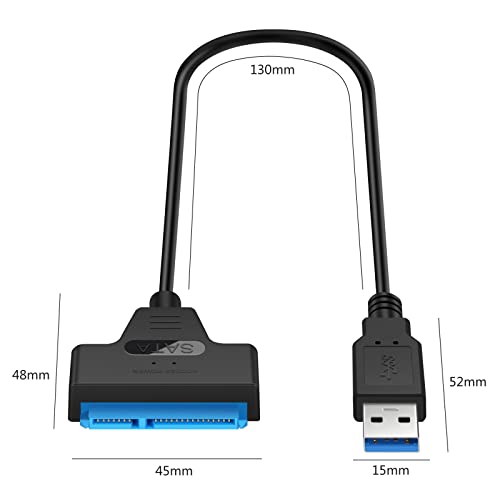 LS LAPSTER Quality Assured USB 3.0 Sata Cable for 2.5 inches SSD and HDD, USB 3.0 to SATA III Hard Driver Adapter, Sata to USB Cable-(Blue) - Image 2