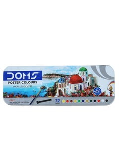 DOMS 12-Piece Poster Paint Set 10ml Content Multicolour  - Image 3