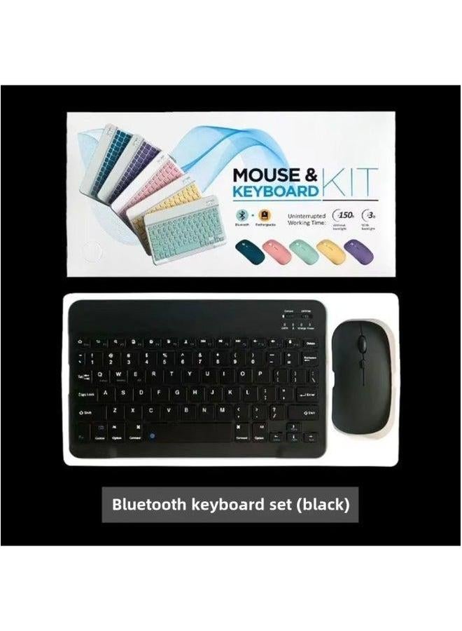 Wireless Keyboard Bluetooth For Apple IPad Huawei Matepad Tablet Bass Mini Cute Girl Hand-Color:Black-Product Type:Keyboard + Single-mode Mouse (mouse Battery Model) - Image 1
