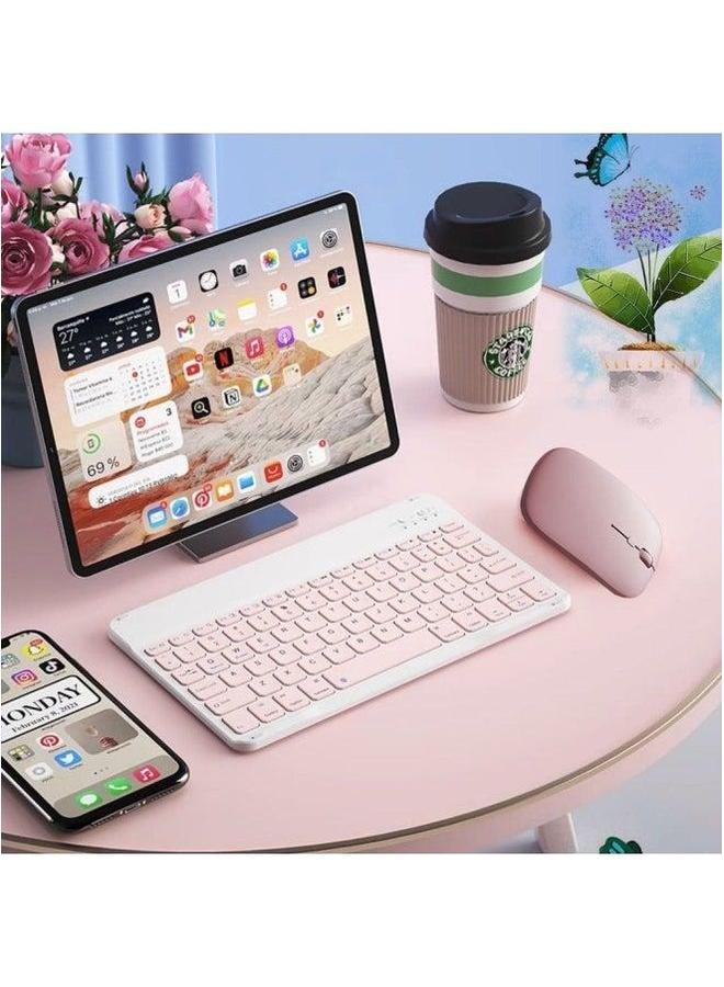Wireless Keyboard Bluetooth For Apple IPad Huawei Matepad Tablet Bass Mini Cute Girl Hand-Color:Black-Product Type:Keyboard + Single-mode Mouse (mouse Battery Model) - Image 5