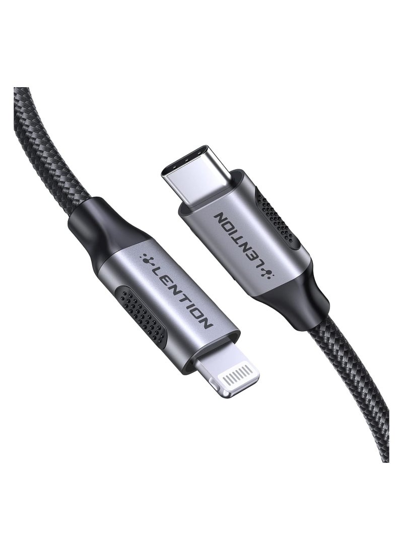 Lention Lention USB-C to Lightening Charging Cable 3ft(1M) & Stable Driver Certified iPhone 12 Pro Charger Cord Compatible with iPhone 12/12 Mini/12 Pro/11 Pro Max/X/XS/XR/8/SE, iPad 8th- (CLA-Grey)  - Image 1