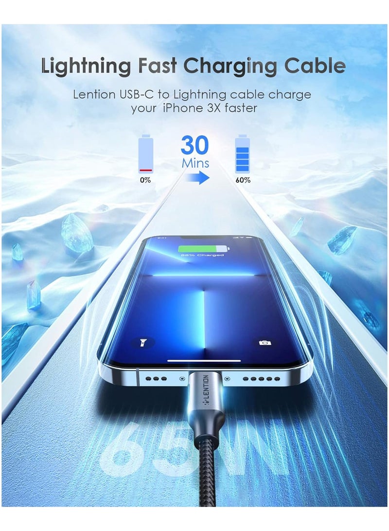 Lention Lention USB-C to Lightening Charging Cable 3ft(1M) & Stable Driver Certified iPhone 12 Pro Charger Cord Compatible with iPhone 12/12 Mini/12 Pro/11 Pro Max/X/XS/XR/8/SE, iPad 8th- (CLA-Grey)  - Image 4