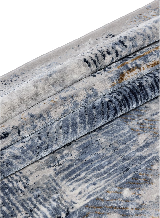 Noon East Carpet Rug Woven with Soft Texture |Velvet Luxe Design  - Blue  | Size - 120x170 cm - 4x5.5 ft | For Mid-Small sized Family room, Bedroom with twin or queen beds, Home office, Entry hallways, Foyers or Balcony - Image 5