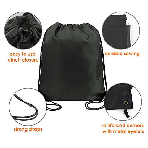BeeGreen 50 Pack Black Drawstring Backpack Drawstring Bags Bulk DIY Cinch Sack Bags Gym Team Sport Sturdy Baseball Drawstring Bags Plain String Bags for Men Women - Image 4