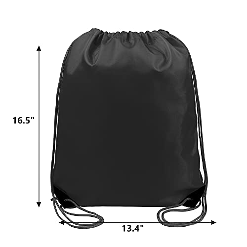 BeeGreen 50 Pack Black Drawstring Backpack Drawstring Bags Bulk DIY Cinch Sack Bags Gym Team Sport Sturdy Baseball Drawstring Bags Plain String Bags for Men Women - Image 2