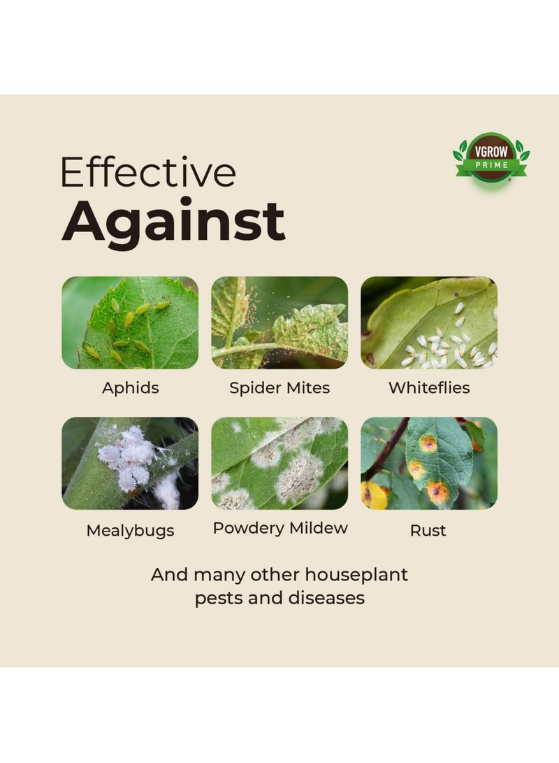 VGROW PRIME Vgrow Prime Neem Oil for Plants, Effective Pest and Fungi Control for Indoor Plants and Home Garden, Water Soluble 200ml Concentrate  - Image 2