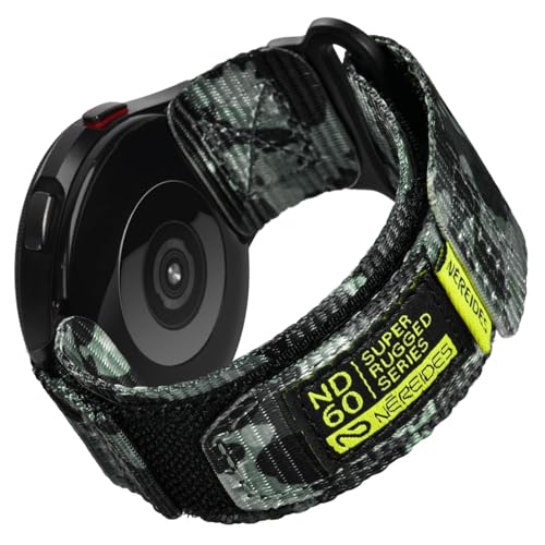 Nereides Band Compatible with Samsung Galaxy Watch 7 6 5 4 40mm 44mm/Watch 6 4 Classic 43/47mm 42/46mm/ Galaxy Watch 5 Pro/Active 2, 20mm Nylon Replacement Sports Strap for Men Women(Green Camo,XL) - Image 1