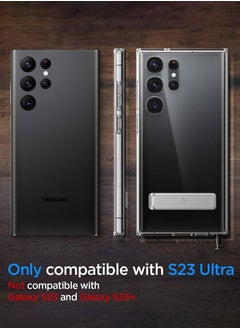 Spigen غطاء حماية Ultra Hybrid S لهاتف Samsung Galaxy S23 ULTRA مع مسند - شفاف كريستالي  - Image 2