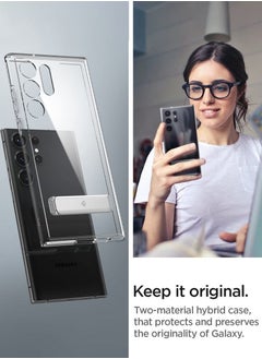 Spigen غطاء حماية Ultra Hybrid S لهاتف Samsung Galaxy S23 ULTRA مع مسند - شفاف كريستالي  - Image 4