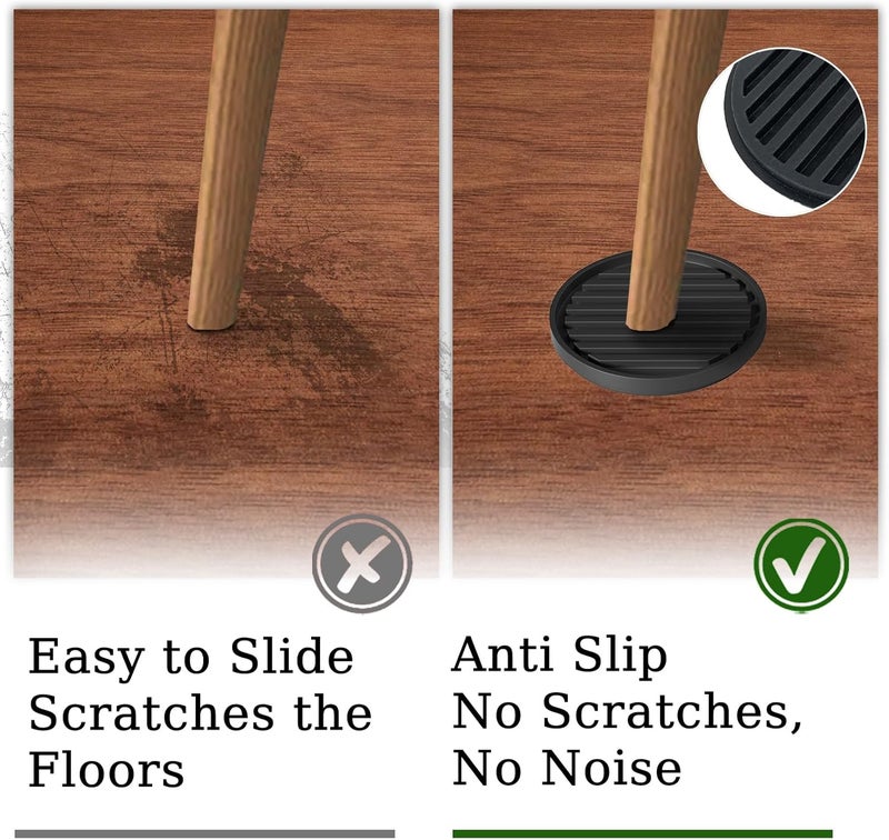 Heavy Duty Bed Risers: Black Non Slip Stackable Adjustable Height Risers - Furniture Leg Risers for College Dorm Bedroom Living Room - Image 3