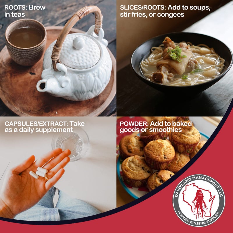 Dairyland Management LLC Red Panax Ginseng Root - 4 oz Pack of Korean Panax Ginseng Root - Authentic Panax Ginseng - Non-GMO, Gluten Free Ginseng Root - Ideal for Use in Soup, Tea - Image 5