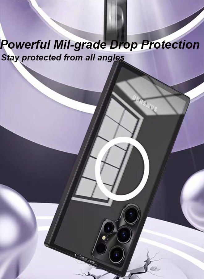 فَرَحُوم جراب مغناطيسي مضاد للصدمات لهاتف Samsung Galaxy S23 Ultra، متوافق مع MagSafe، جرابات هاتف شفافة واقية ومضادة للاصفرار - Image 3