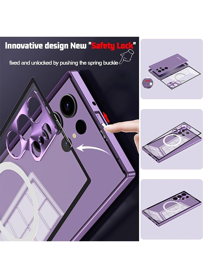 فَرَحُوم جراب مغناطيسي مضاد للصدمات لهاتف Samsung Galaxy S23 Ultra، متوافق مع MagSafe، جرابات هاتف شفافة واقية ومضادة للاصفرار - Image 4