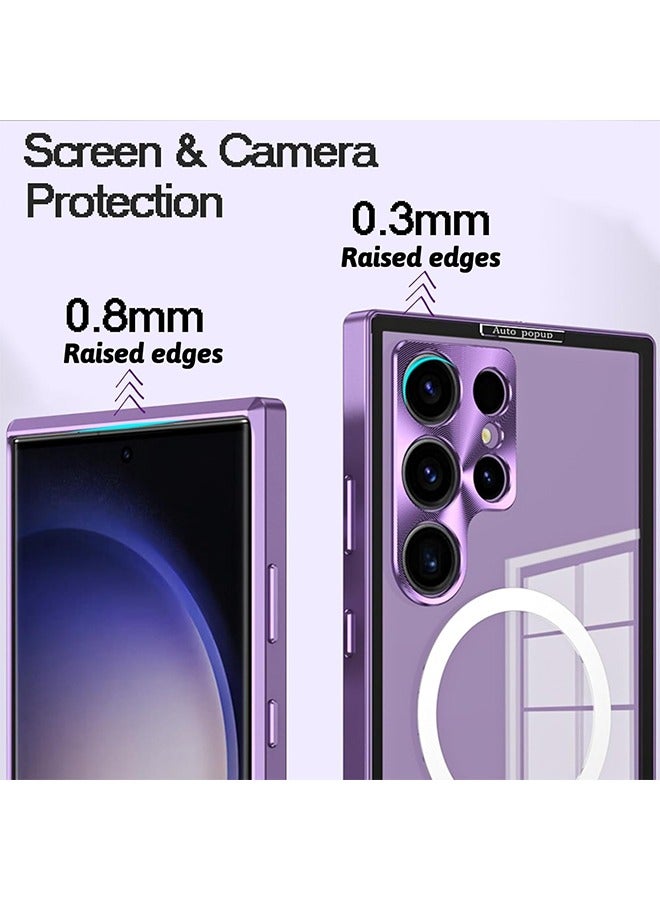 فَرَحُوم جراب مغناطيسي مضاد للصدمات لهاتف Samsung Galaxy S23 Ultra، متوافق مع MagSafe، جرابات هاتف شفافة واقية ومضادة للاصفرار - Image 5