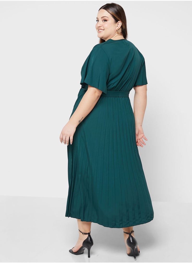 Ella Plus - Pleated Wrap Dress - Image 1