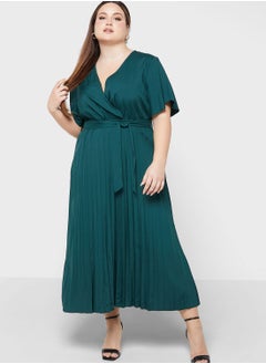 Pleated Wrap Dress