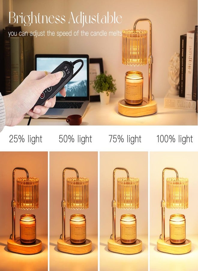 Candeldo Candle Warmer Lamp with Timer: Golden Candle Warmer Lamp with 2 Bulbs, Adjustable Height, Melted Wax, Dimmable, Modern Bedroom Decor for Women - Image 4