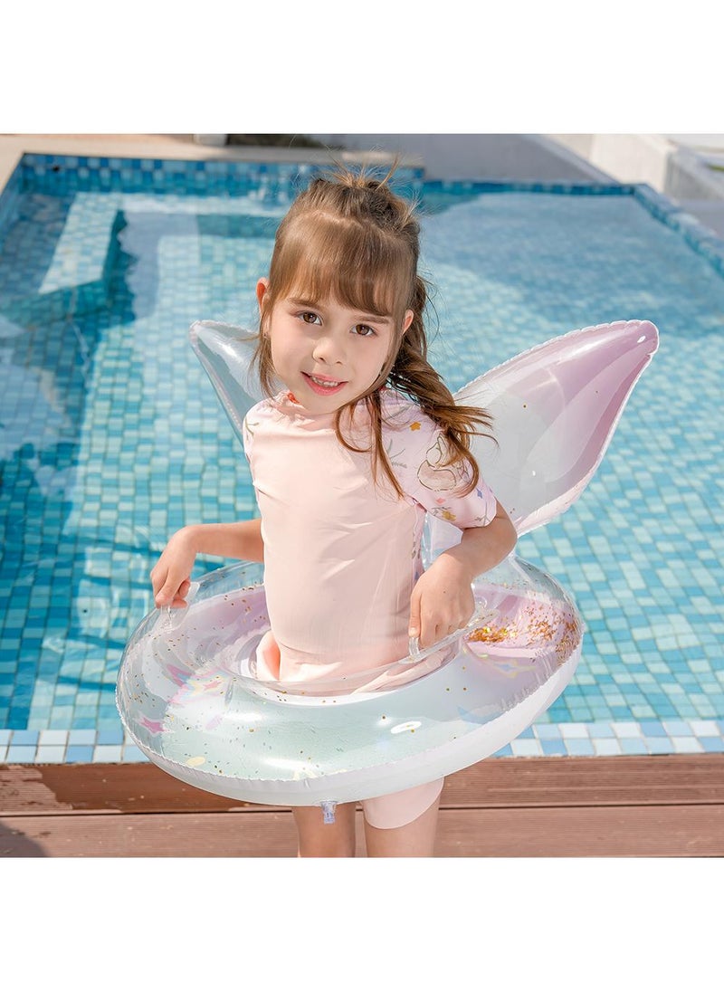 Y&D Giant Mermaid Tail Pool Float PVC Inflatable Floats Mermaid Swimming Ring Suitable for Ages 5-9 Years Kids Light Pink 55CM  - Image 1