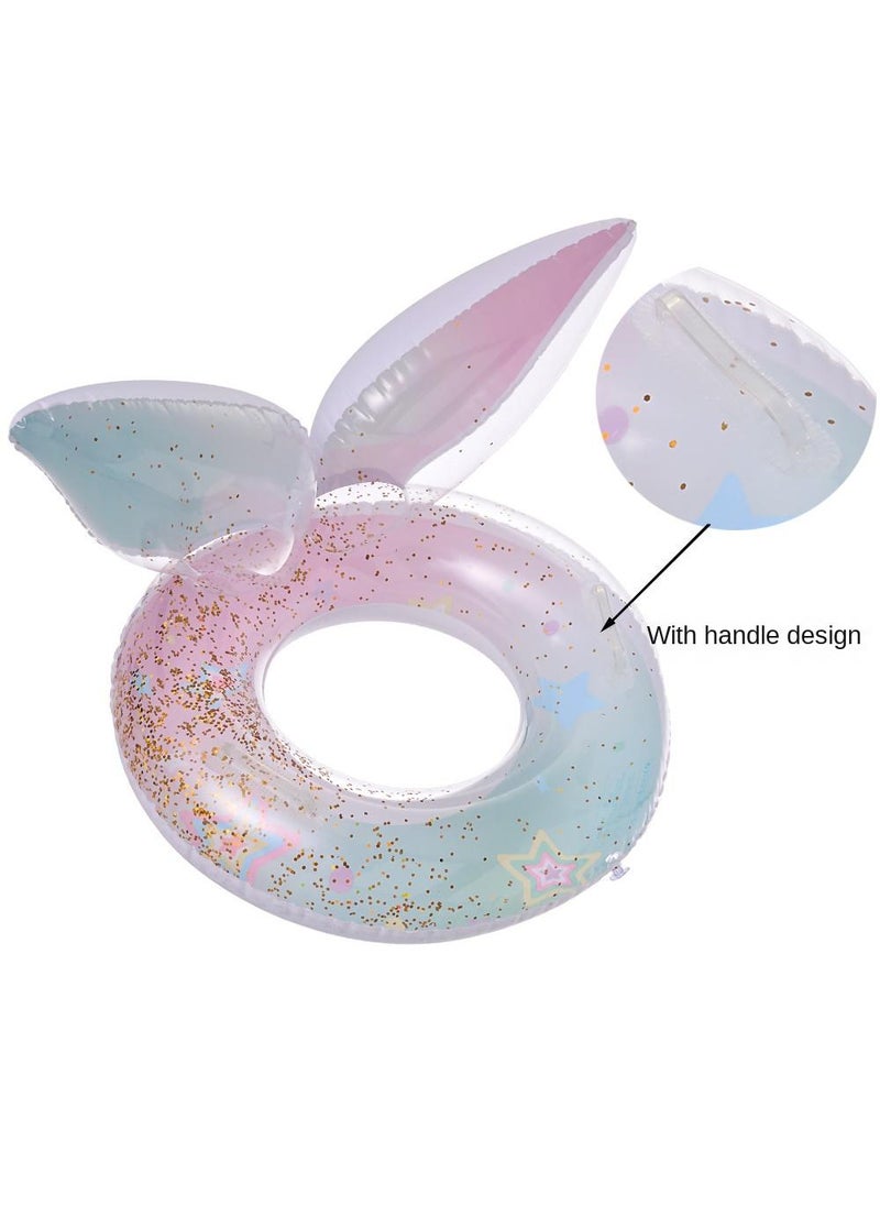 Y&D Giant Mermaid Tail Pool Float PVC Inflatable Floats Mermaid Swimming Ring Suitable for Ages 5-9 Years Kids Light Pink 55CM  - Image 2
