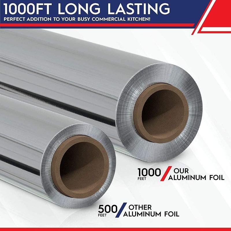 ROLLXY لفافة ألمنيوم قياسية 12" × 1000' لخدمة الطعام - Image 2