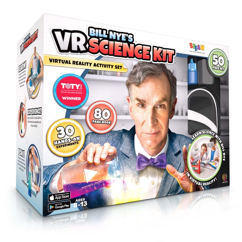 Abacus Brands Bill Nye's VR Science Kit - Virtual Reality Kids Science Kit, Book and Interactive STEM Learning Activity Set (Full Version - Includes Goggles) - for Ages 8 and Up - Image 1