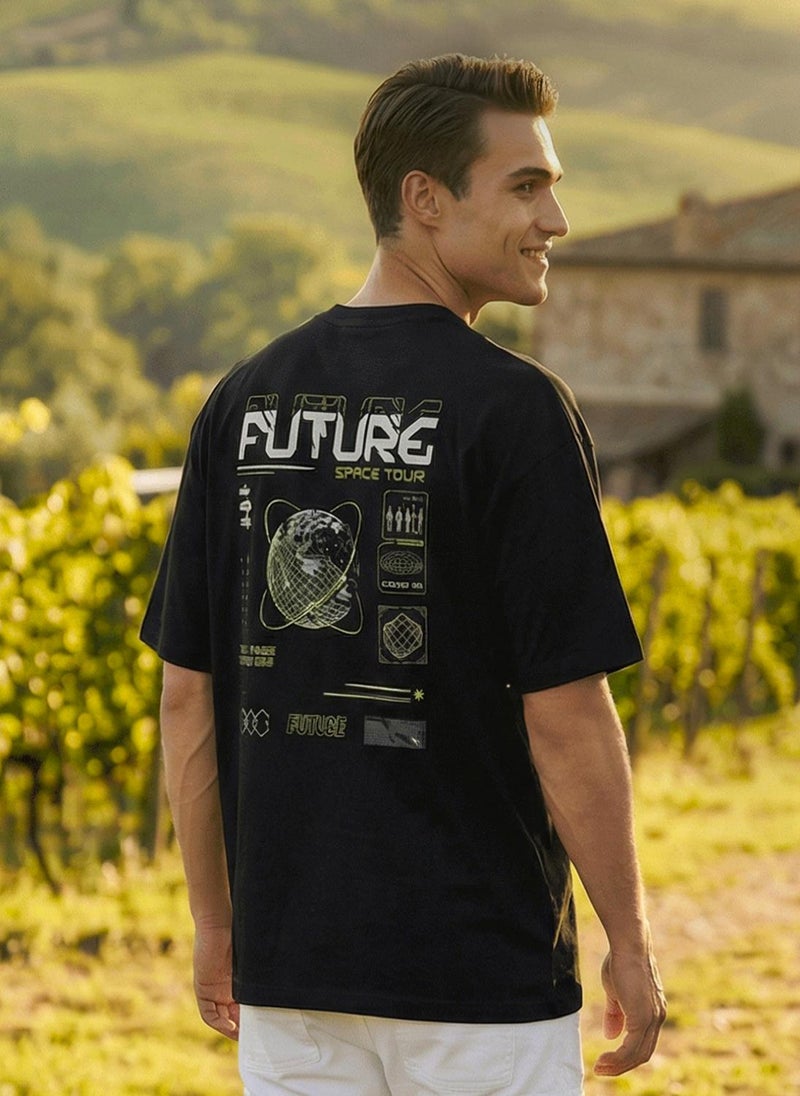 NOBERO Men Oversized Graphic Printed T-shirt - Image 3