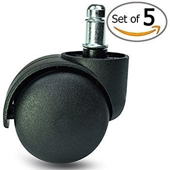 Bellveen Chair Wheel for Universal Standard Size Revolving Chairs Pin Type 5 Pieces - Image 4