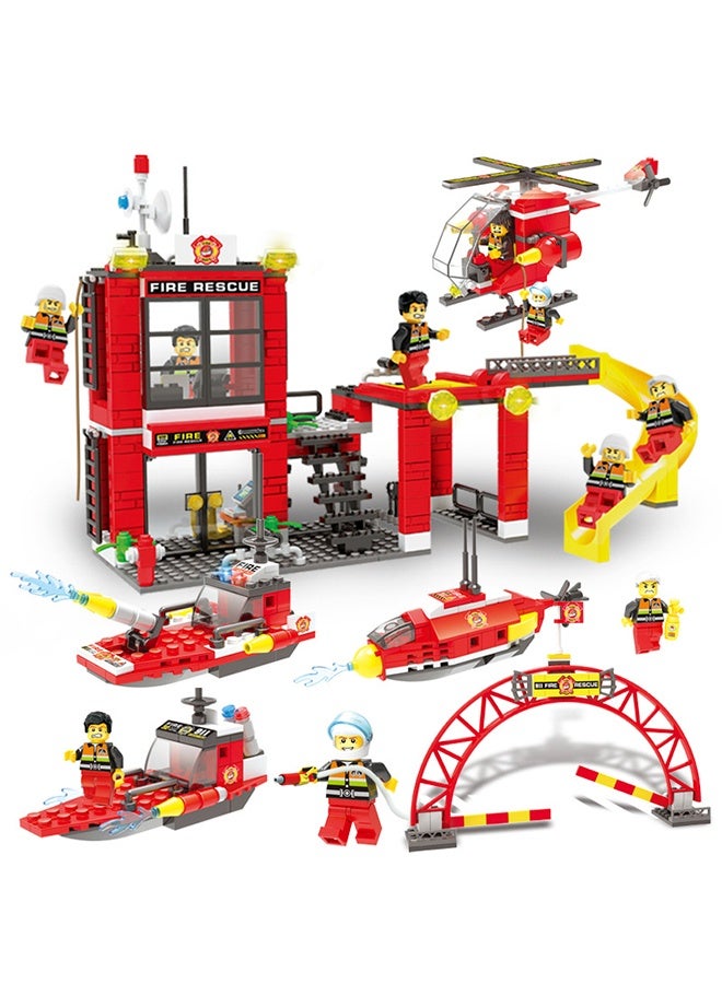 Wish City MarIne Fire Station Firefighter Building Blocks, 641 pcs - Image 2
