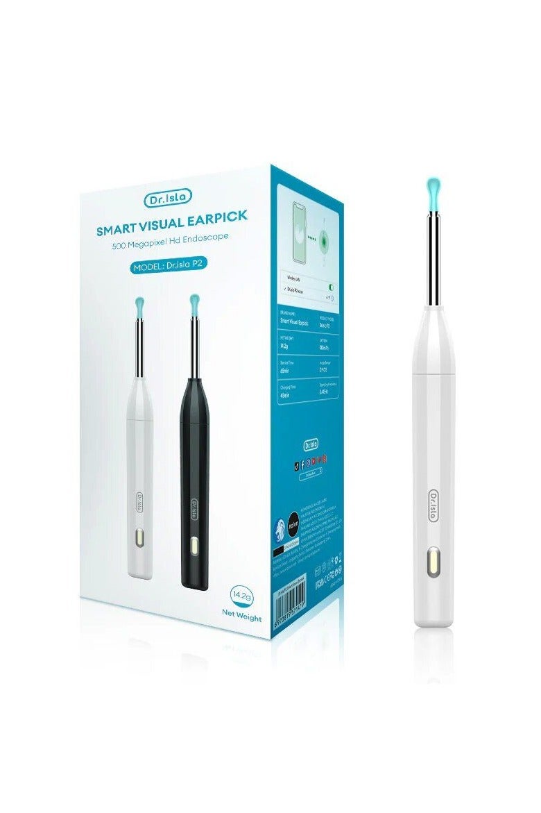 Dr.isla منظف الأذن الذكي Dr.isla P2 – جهاز واي فاي مزود بكاميرا دقيقة 500 واط لإزالة الشمع برؤية واضحة - Image 1