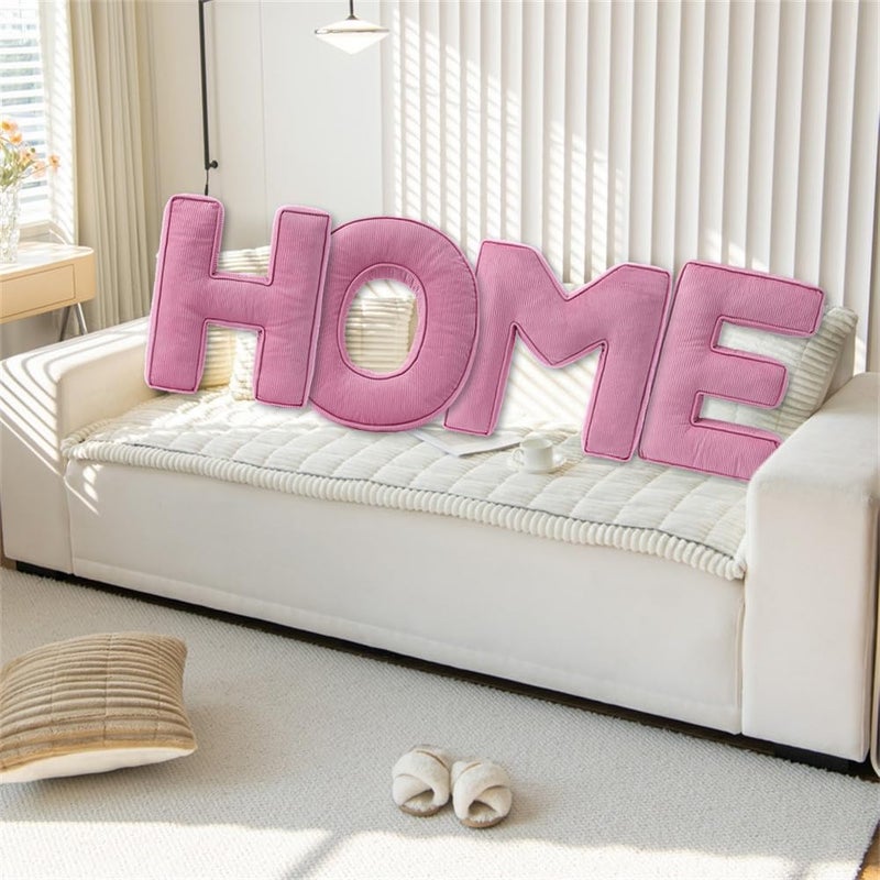 Shapeazy Pink Letter Plush Pillow, Letter Hugging Throw Pillows, Decorative Corduroy Initial Letter Shaped Throw Pillows, Letter Pillows English Alphabet A to Z for Sofa Bedroom Living Room Decor (E) - Image 5