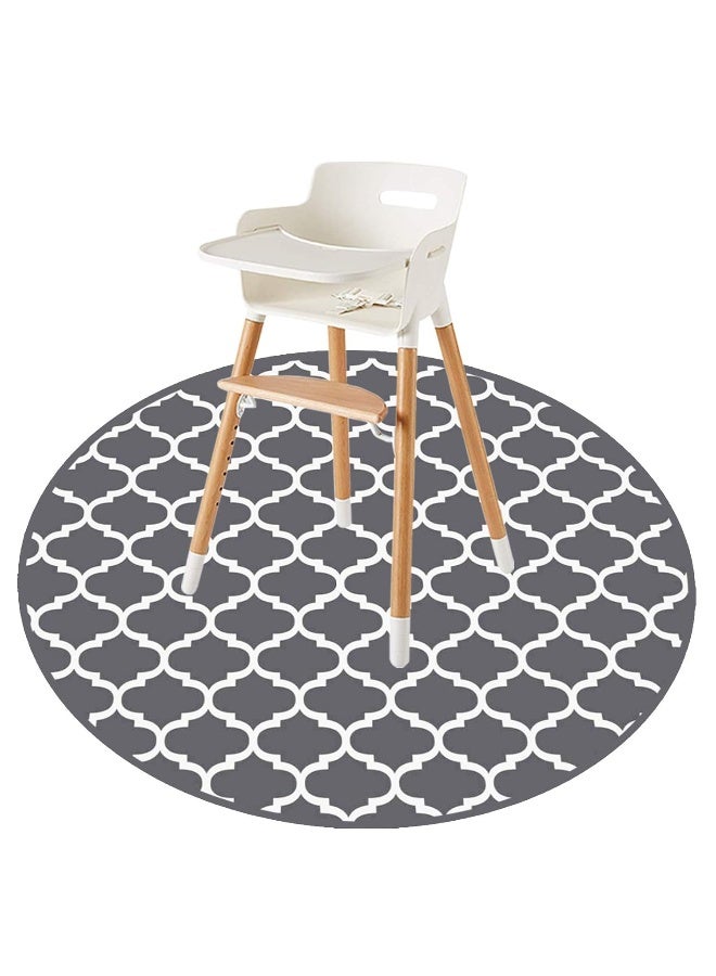 CLCROBD Round Splat Mat for Under High Chair/Arts/Crafts by CLCROBD, 53" Baby Anti-Slip Food Splash and Spill Mat for Eating Mess, Waterproof Floor Protector and Table Cloth (Round Lattice) - Image 1