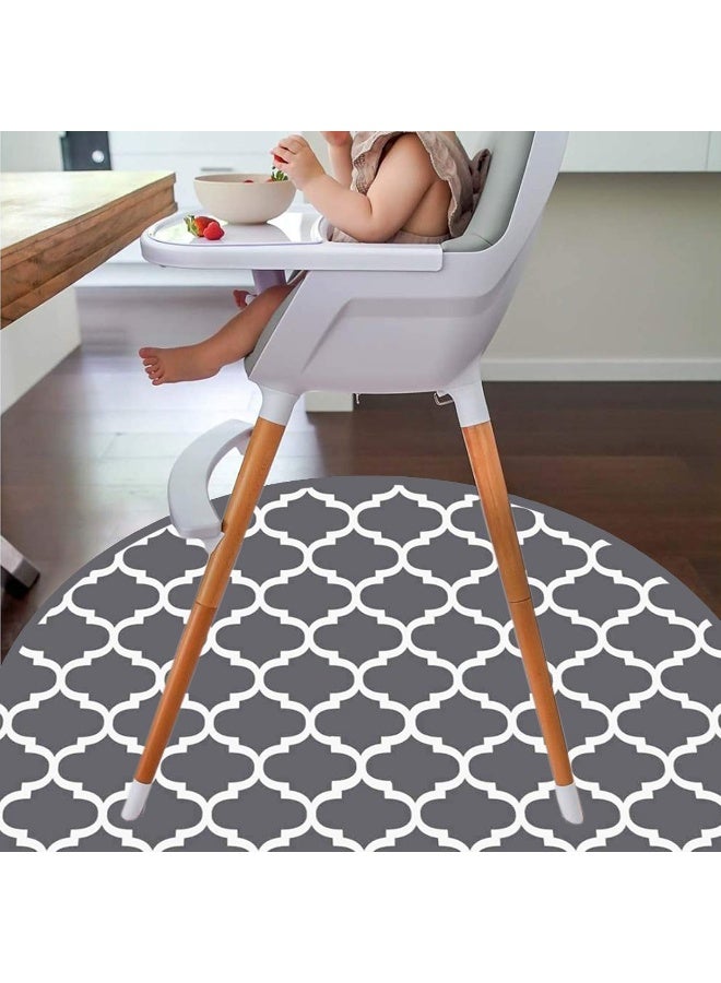 CLCROBD Round Splat Mat for Under High Chair/Arts/Crafts by CLCROBD, 53" Baby Anti-Slip Food Splash and Spill Mat for Eating Mess, Waterproof Floor Protector and Table Cloth (Round Lattice) - Image 3