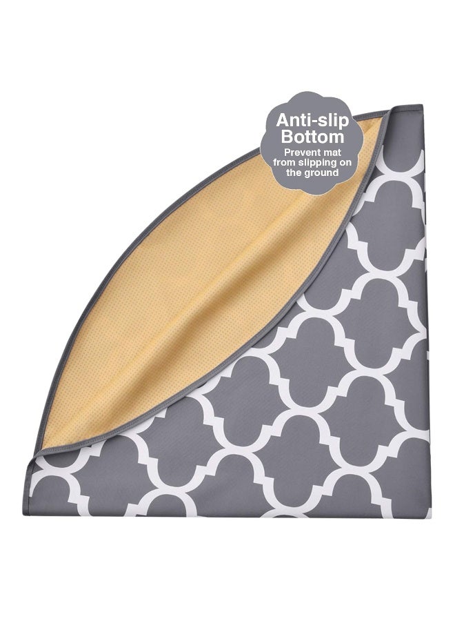 CLCROBD Round Splat Mat for Under High Chair/Arts/Crafts by CLCROBD, 53" Baby Anti-Slip Food Splash and Spill Mat for Eating Mess, Waterproof Floor Protector and Table Cloth (Round Lattice) - Image 2
