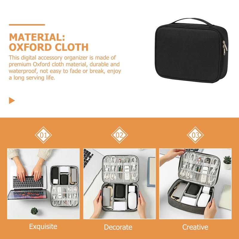 Electronic Organizer Bag Digital Accessory Storage Carrying Bag for Cable Cord Charger - Image 5