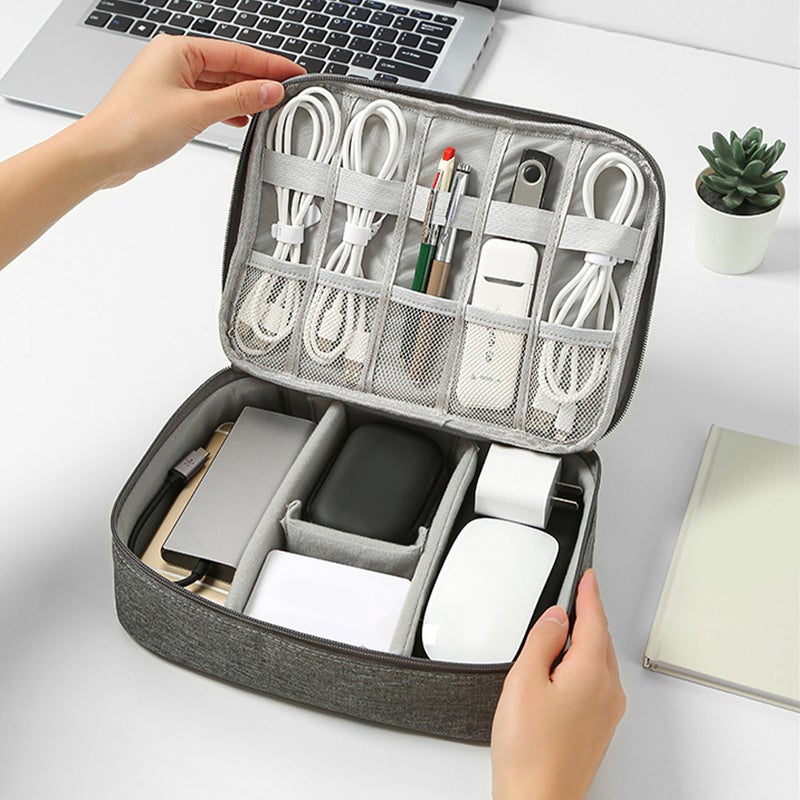 Electronic Organizer Bag Digital Accessory Storage Carrying Bag for Cable Cord Charger - Image 3