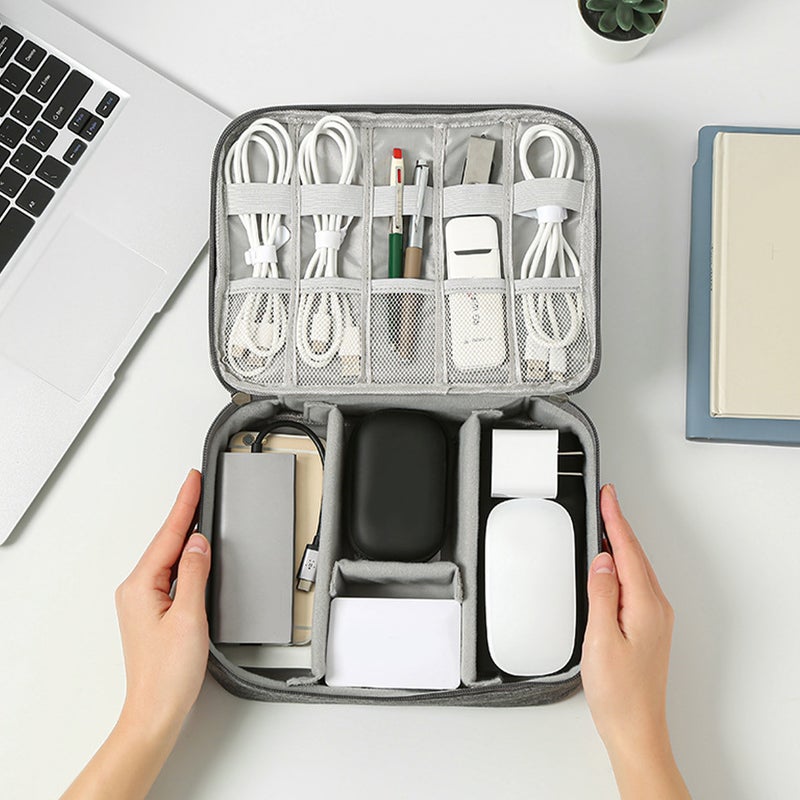 Electronic Organizer Bag Digital Accessory Storage Carrying Bag for Cable Cord Charger - Image 1