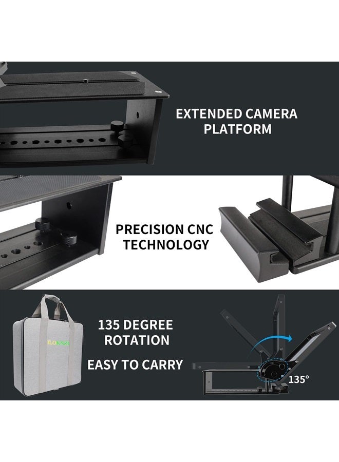 ILOKNZI 16 inch Large Teleprompter for All Tablets (4-12.9 inch Tablet), Remote Control and Teleprompter App, 70/30 Beam Splitter Glass, Aluminum Body and a Packbag, Angle Adjustment, Make Short Videos/Speech  - Image 5
