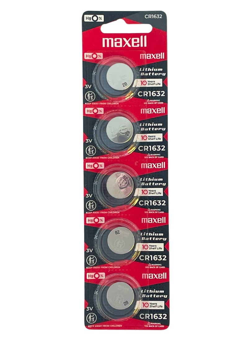 ماكسل 5-Pieces Maxell CR1632 Lithium 3V (maxell) Japan Batteries 