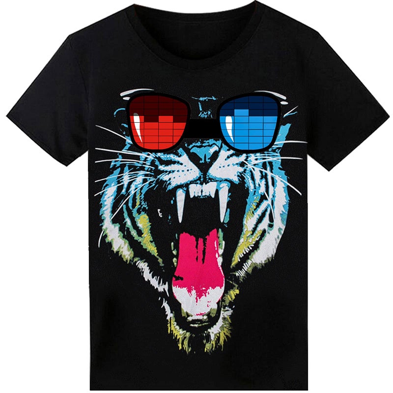 SOOoEC LED T Shirt Sound Activated Glow Shirts Light up Equalizer Clothes for Party Medium - Image 1