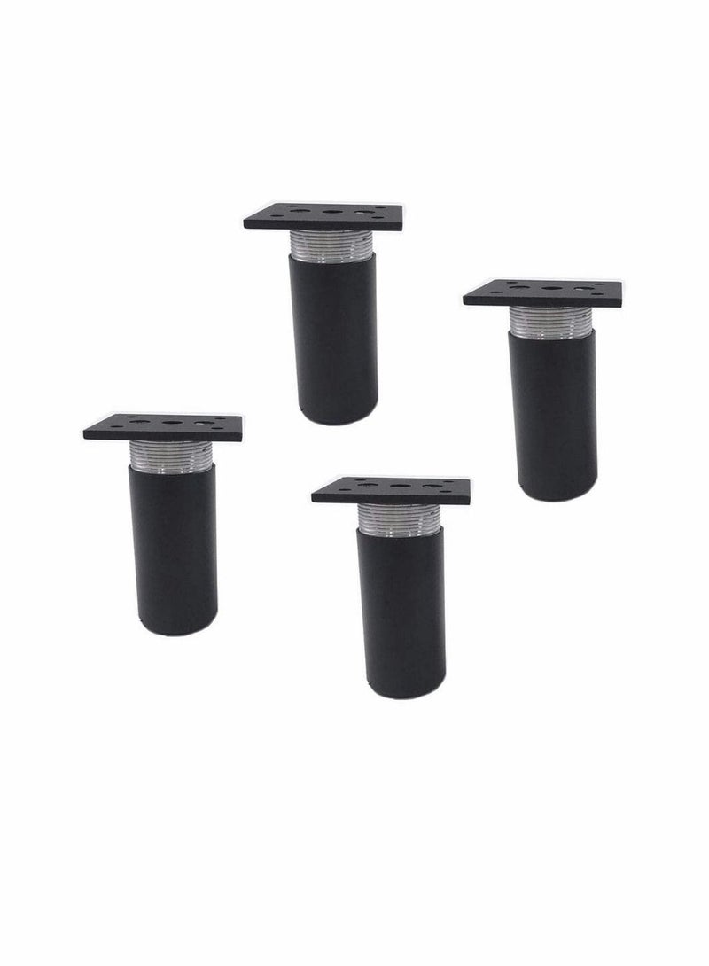 4-Pack Aluminum Alloy Furniture Cabinet Adjustable Feet Metal Round Sofa Bed Foot Legs Support with Screws, 3-Inch Height 1.5-Inch Diameter, Black - Image 3