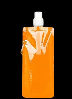 Vitacelli Foldable Sports Bottle Orange,5Pcs Reusable Drink Pouches Bags,480ml Collapsible Water Bottles for Outdoor Sports,Biking,Hiking,Travel  - Image 2