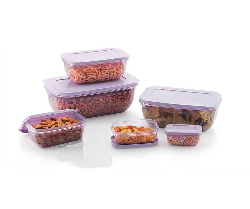 DOLIVA 6 Pcs Kitchen Food Container Meat 1500 Ml Storage Box Fridge & Freezer Fish Storage Basket Food Container, Polypropylene,Multicolor - Image 2