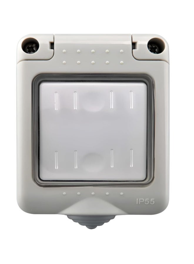 IP55 Waterproof Outdoor Electrical Socket Box – Weatherproof Wall-Mount Enclosure with Cover for Garden, Patio, Garage, or Workshop – Single Gang Protective Switch Housing (Grey) - Image 1
