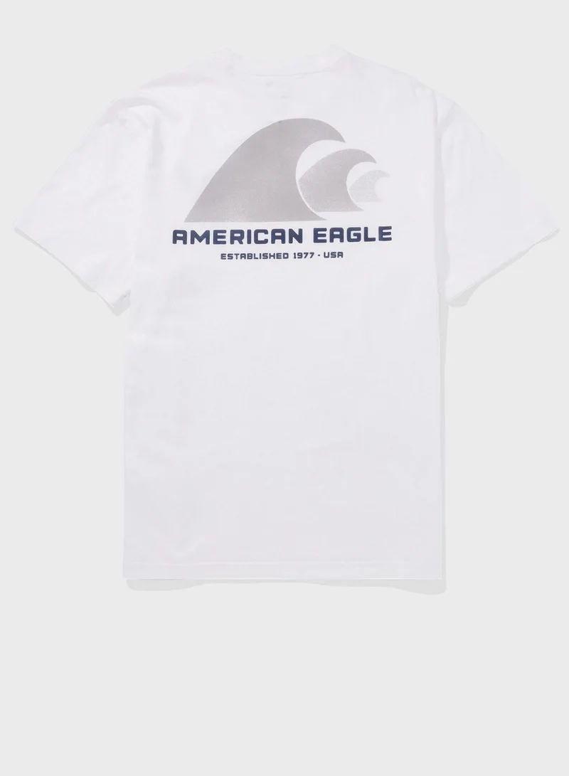 American Eagle Logo Detail Crew Neck T-Shirt