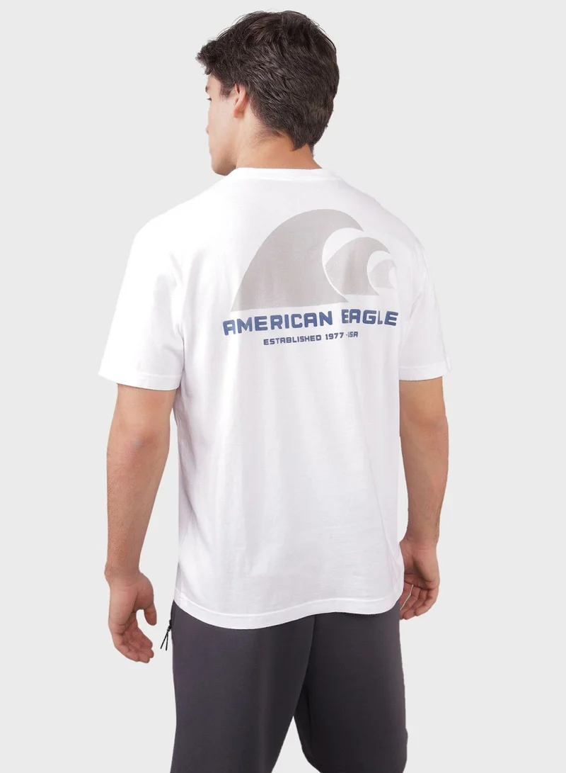 American Eagle Logo Detail Crew Neck T-Shirt