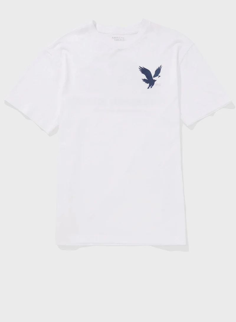 American Eagle Logo Detail Crew Neck T-Shirt