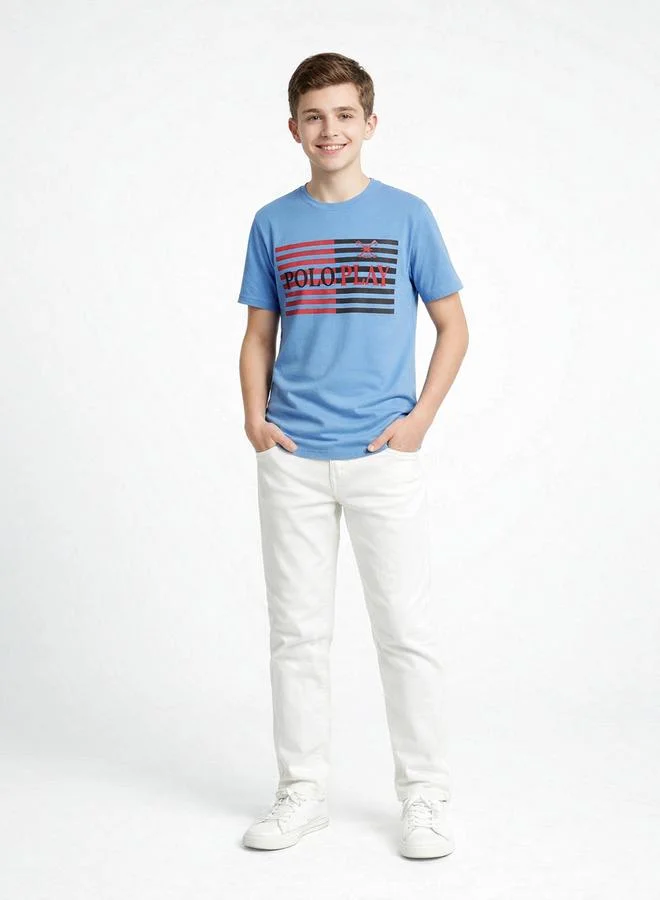 Polo Play Teen Boys Graphic Logo Crew Neck T-Shirt