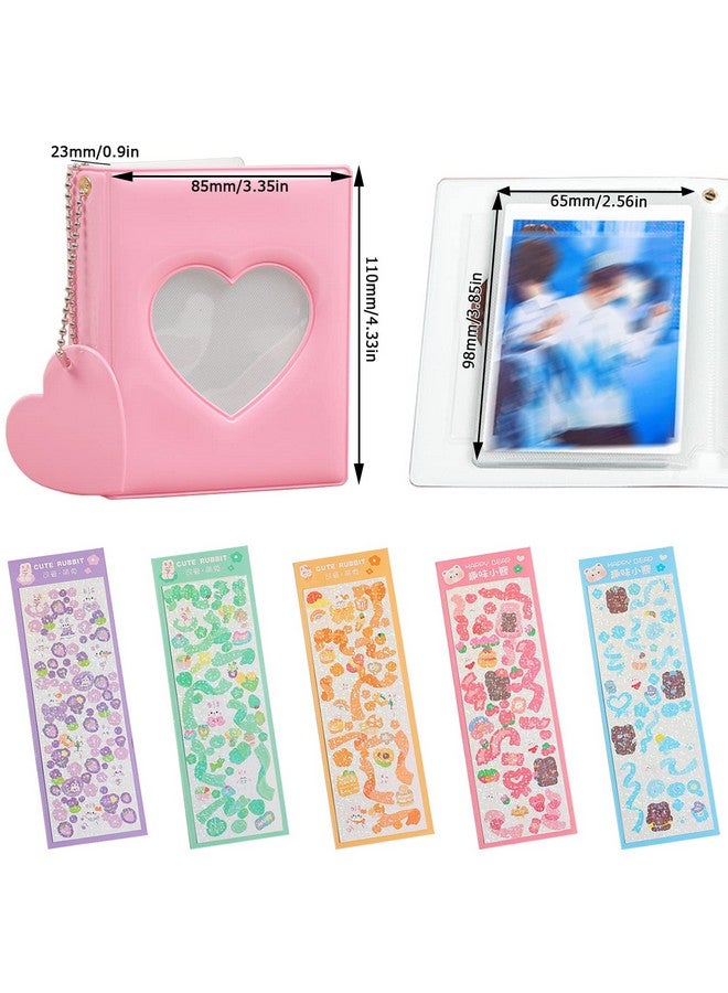 MaehSab Mini Photo Album Set Of 2, Maehsab Small Kpop Photocard Binder Album, Kpop Photocard Holder Book, Photocard Id Holder With 5 Sheets Kpop Korean Stickers　(32 Pockets) - Image 1
