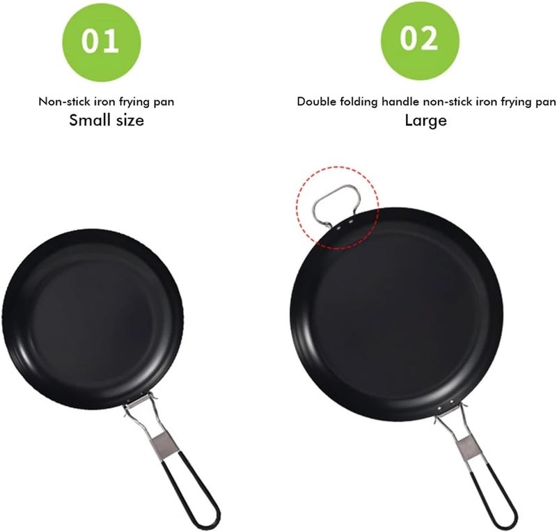 Nonstick Frying Pan Foldable Handle Non Stick Skillet Easy Cleaning Non Stick Camping Pan Multifunctional Camp Cooking Supplies - Image 4